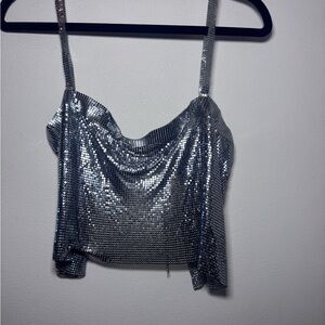 Ardene Silver Sequin Crop Top